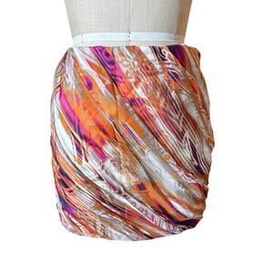 NWT Aryn K. Silk Bubble Mini Skirt in Pink & Orange Size Medium